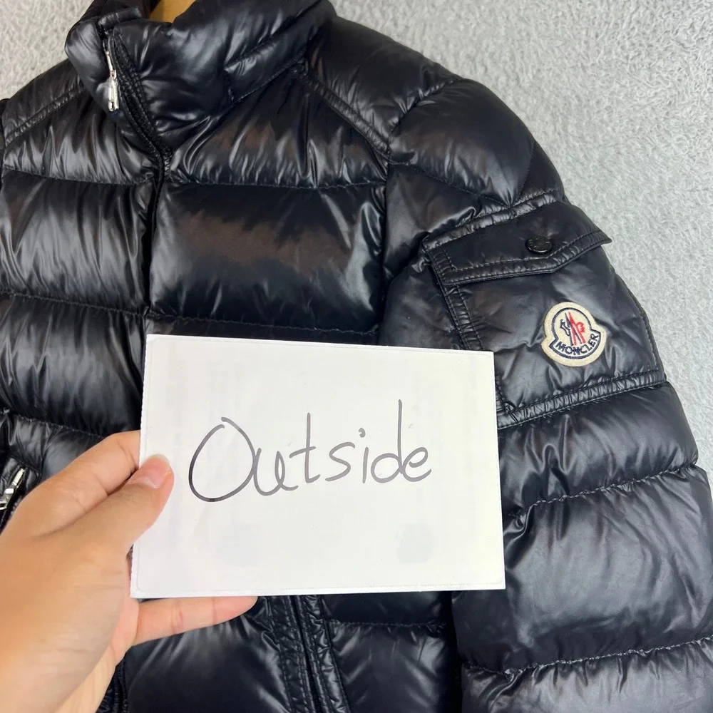 Moncler Maya Kids Puffer Jacket Black Glossy Down Coat Size 10A